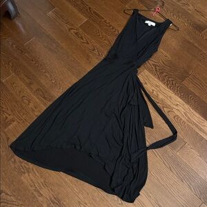 LOFT Black tea length Wrap Dress